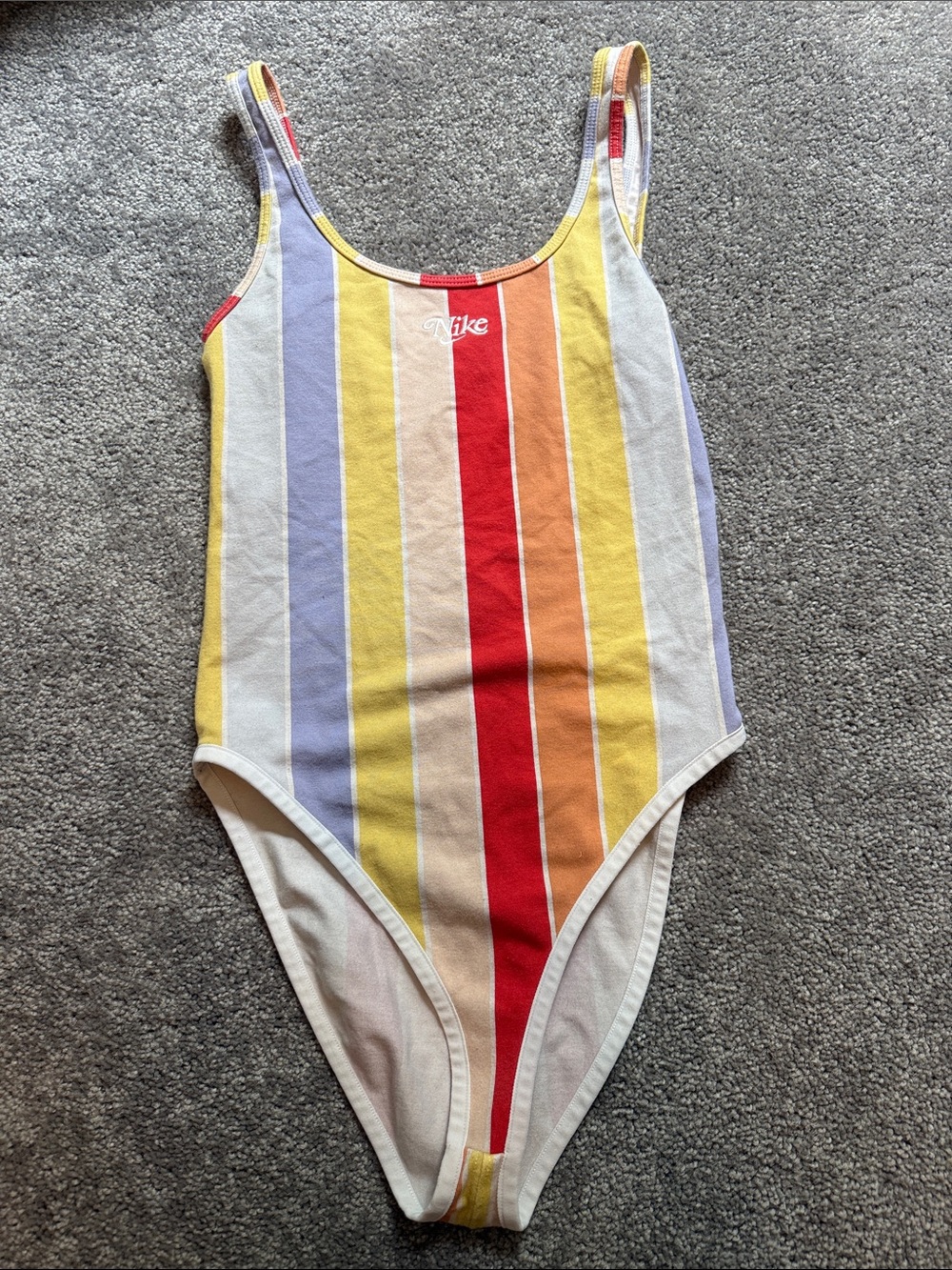 Nike Multicolor Striped Tank Top  bodysuit with Embroidered Logo XS